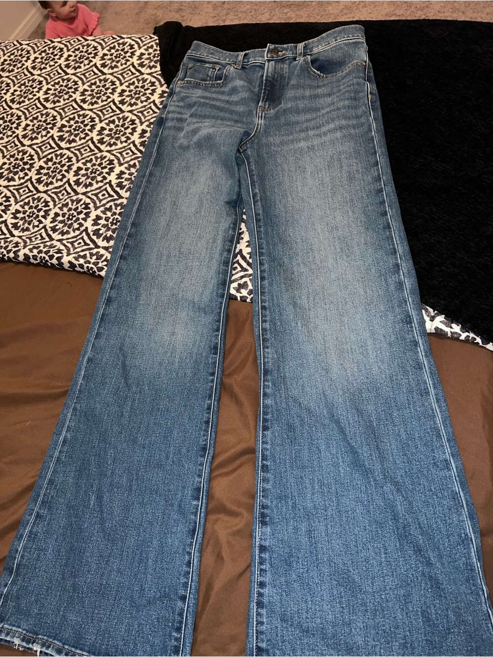 Express Blue Wide-Leg Flare Jeans